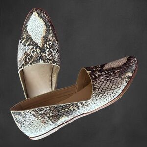 ALDO Women's Snakeskin Pattern Loafers - Brown and Cream